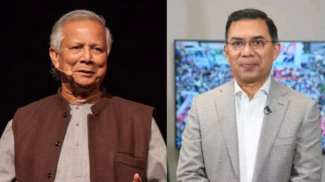 ড. মুহাম্মদ ইউনূস ও তারেক রহমান। কোলাজ: ইত্তেফাক