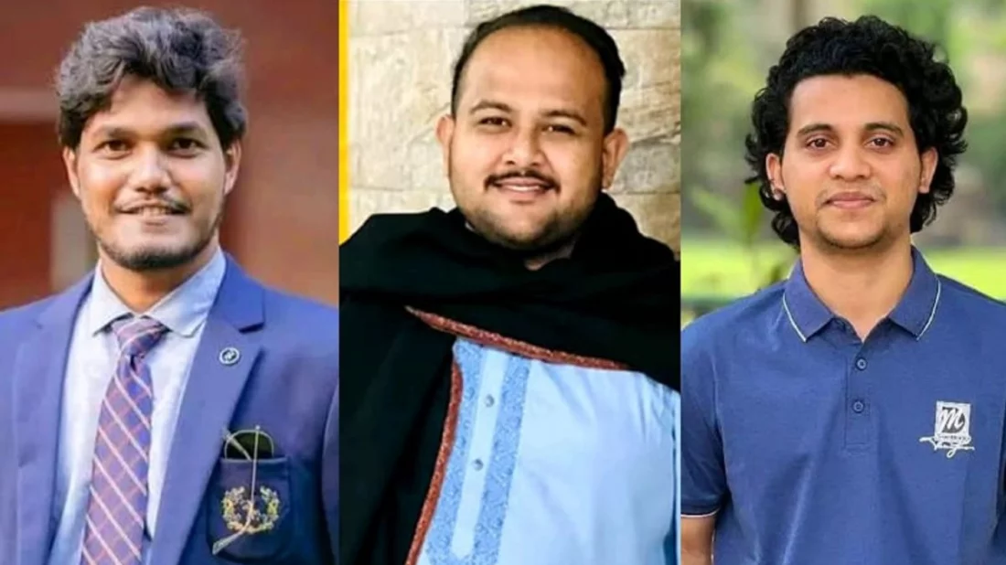 আবিদুল ইসলাম খান, তানভীর বারী হামিম ও তানভীর আল হাদী মায়েদ। ছবি: সংগৃহীত