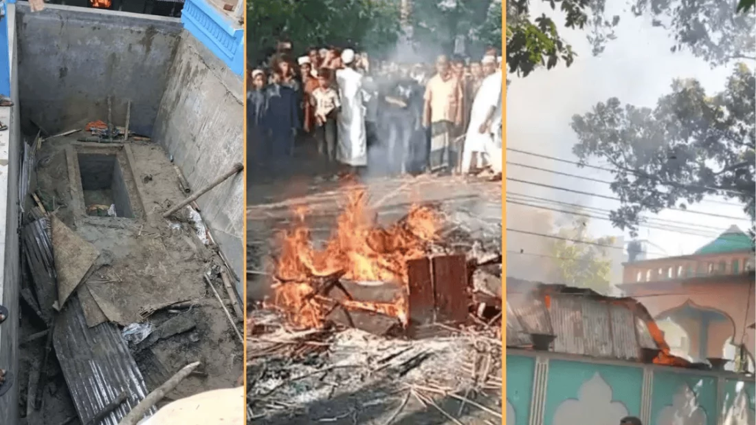 ‘নুরাল পাগলা’র দরবারে হামলা, কবর থেকে লাশ তুলে আগুন