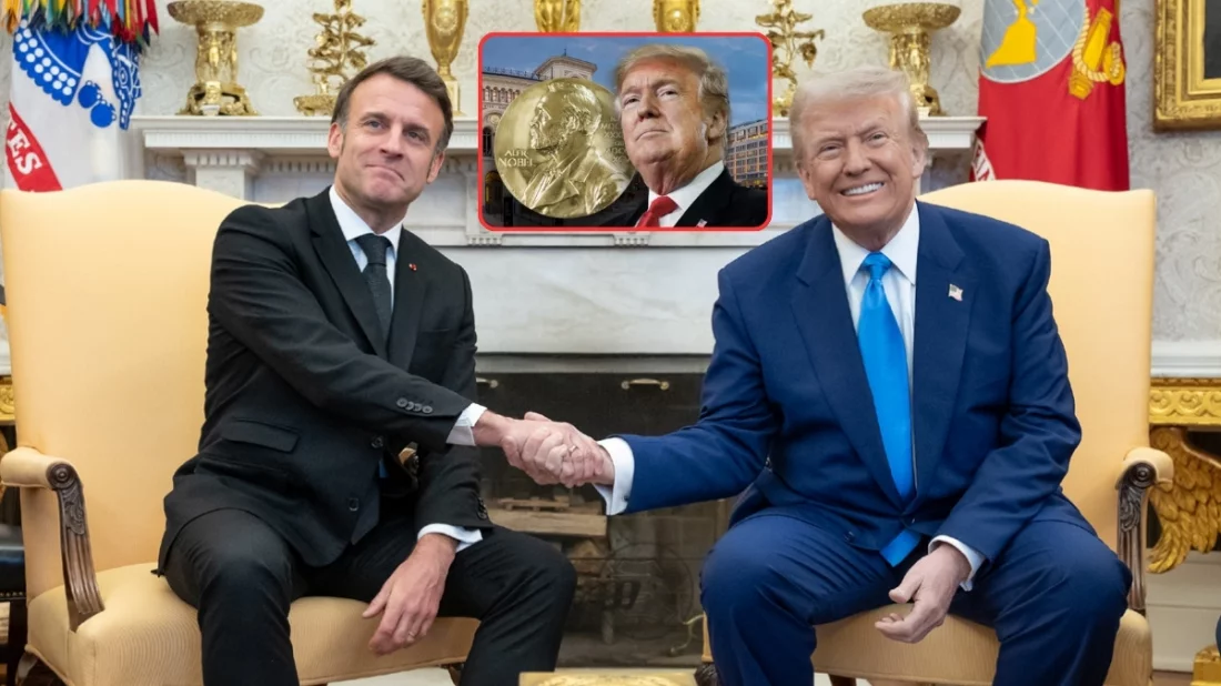 ফ্রান্সের প্রেসিডেন্ট ইমানুয়েল ম্যাক্রোঁ ও যুক্তরাষ্ট্রের প্রেসিডেন্ট ডোনাল্ড ট্রাম্প
