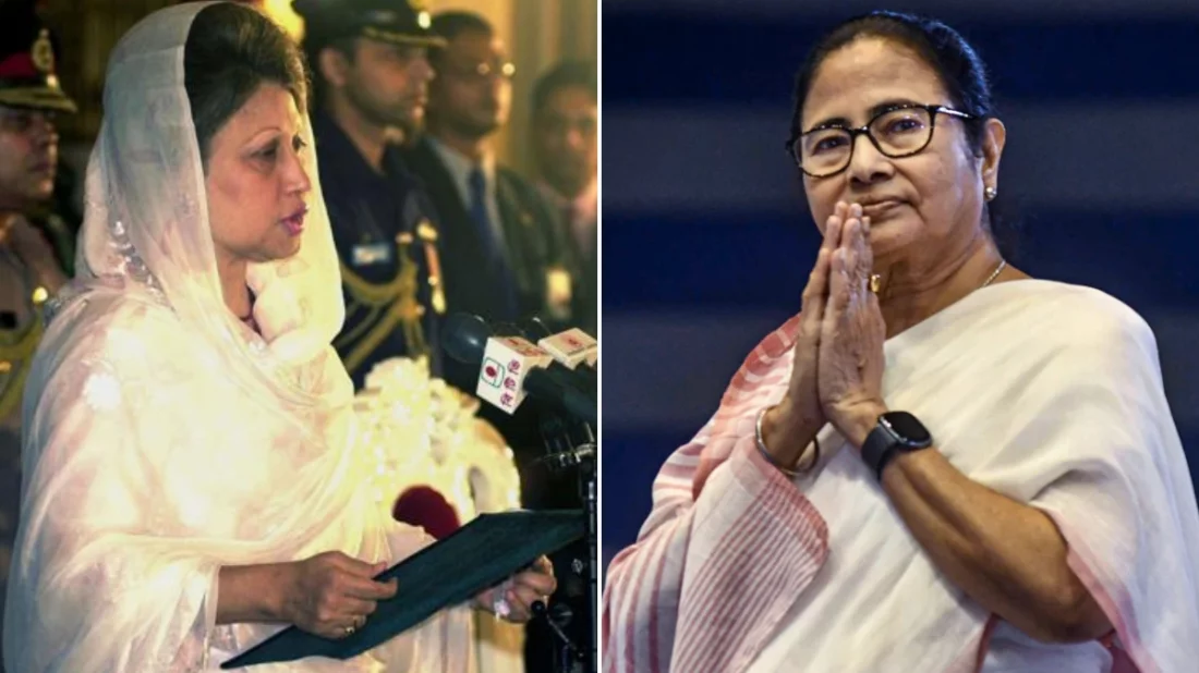 বিএনপি চেয়ারপারসন বেগম খালেদা জিয়া ও পশ্চিমবঙ্গের মুখ্যমন্ত্রী মমতা ব্যানার্জী। 