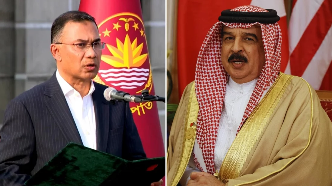 প্রধানমন্ত্রী তারেক রহমান ও বাহরাইনের রাজা হামাদ বিন ইসা আল খলিফা। ছবি: কোলাজ ইত্তেফাক