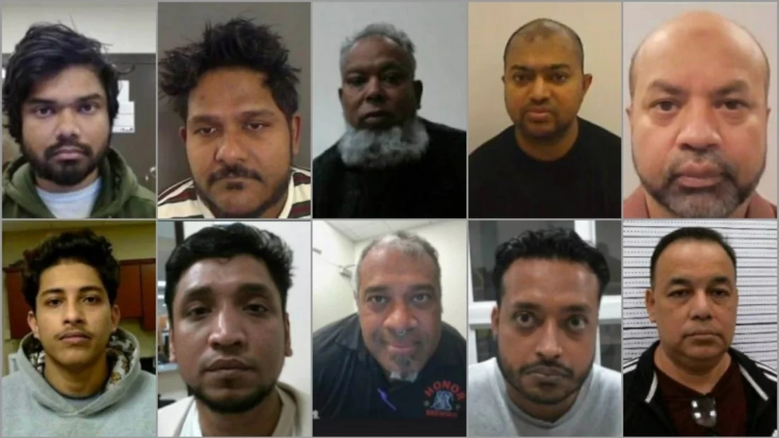 গ্রেপ্তার ১০ বাংলাদেশির ছবি। সংগৃহীত