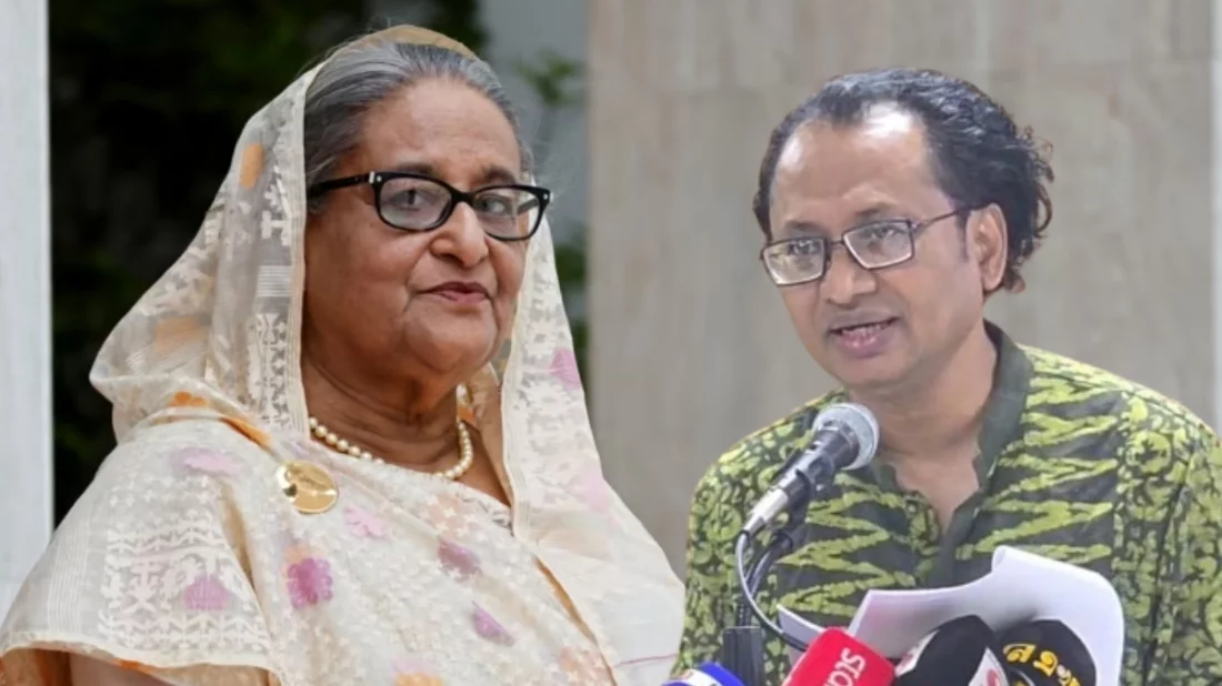 বাংলাদেশে ক্ষমতাচ্যুত প্রধানমন্ত্রী শেখ হাসিনা ও প্রধানমন্ত্রীর উপদেষ্টা জাহেদ উর রহমান। । ছবি: কোলাজ ইত্তেফাক