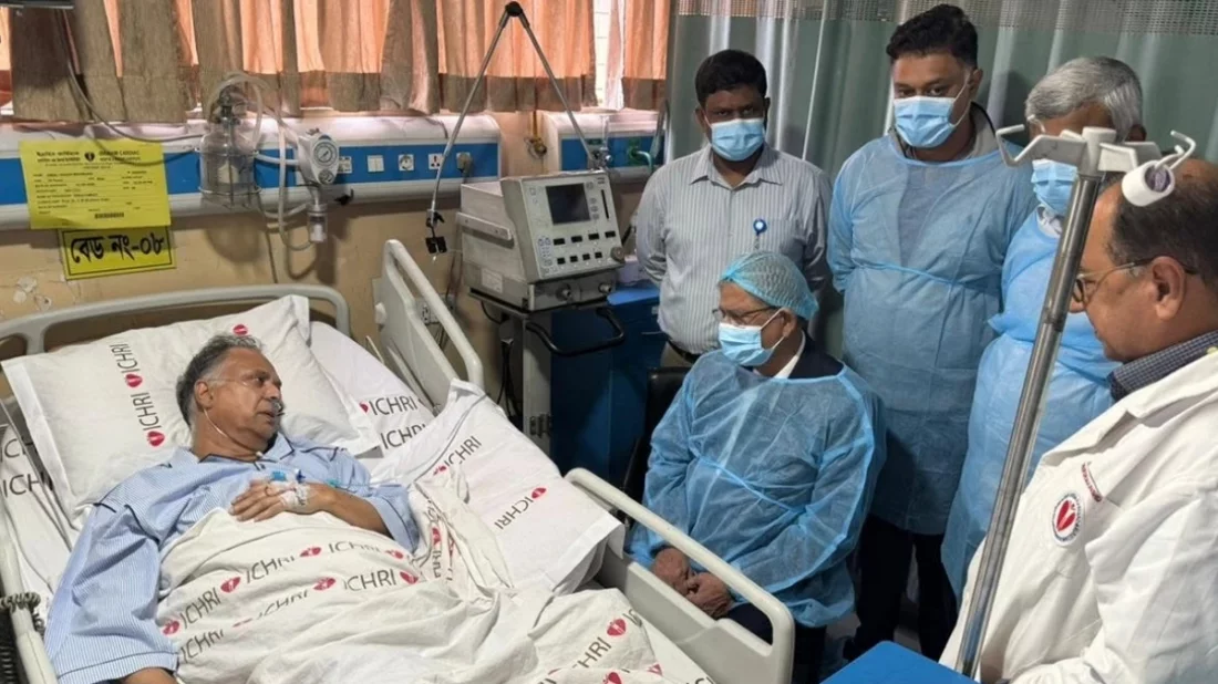 জ্বালানি মন্ত্রী ইকবাল হাসান মাহমুদ টুকুর শারীরিক অবস্থার খোঁজ নিচ্ছেন রাষ্ট্রপতি মির্জা ফখরুল ইসলাম আলমগীর। ছবি: সংগৃহীত