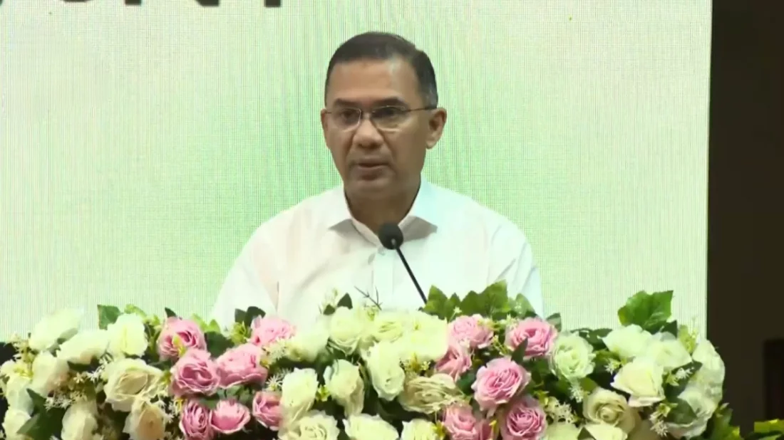 সনাতন ধর্মাবলম্বীদের সঙ্গে শুভেচ্ছা বিনিময় অনুষ্ঠানে প্রধানমন্ত্রী তারেক রহমান। ছবি: ভিডিও থেকে নেওয়া