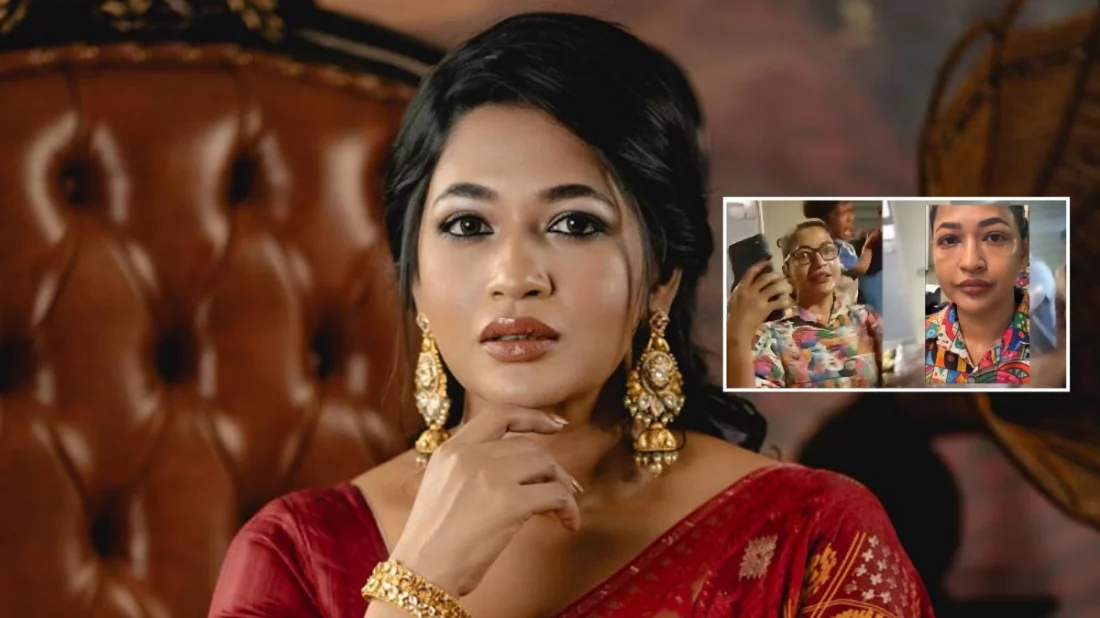 অভিনেত্রী আজমেরী হক বাঁধন। ইত্তেফাক কোলাজ।