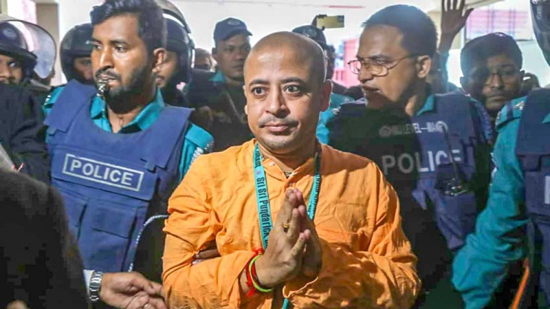 সনাতনী জাগরণ জোটের মুখপাত্র চিন্ময় কৃষ্ণ দাস । ফাইল ছবি: ইত্তেফাক