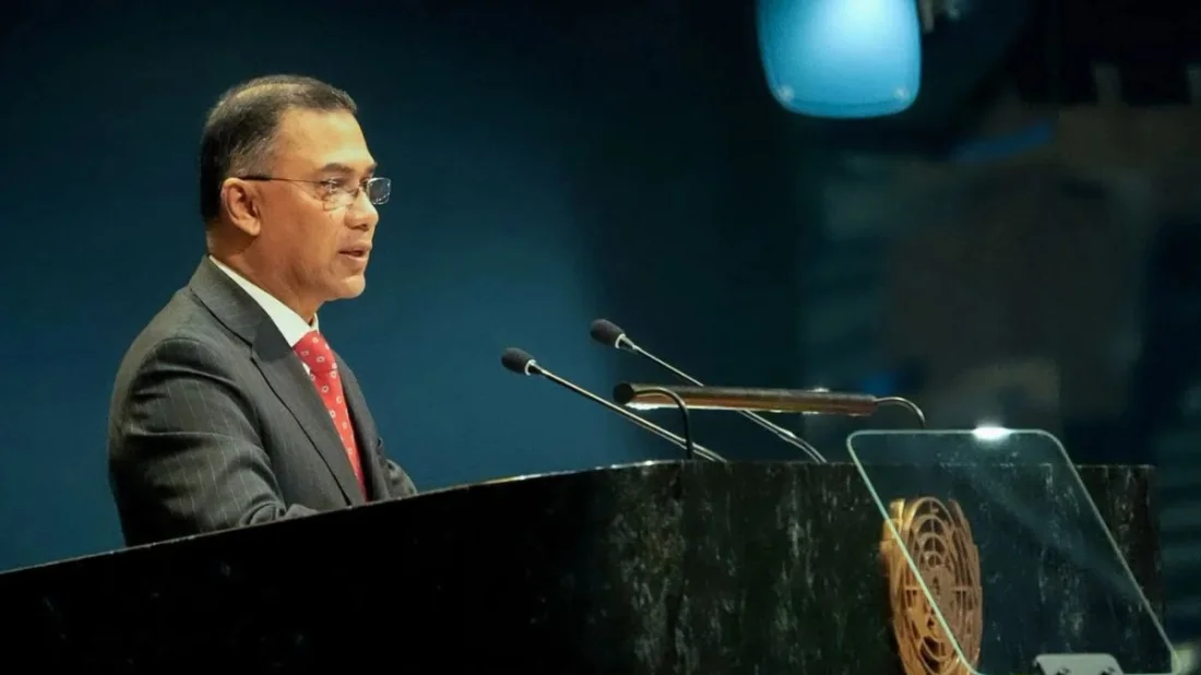 জাতিসংঘ সাধারণ পরিষদের ৮১তম অধিবেশনে প্রধানমন্ত্রী হিসেবে প্রথমবারের মতো ভাষণ দেন তারেক রহমান। ছবি: পিএমও