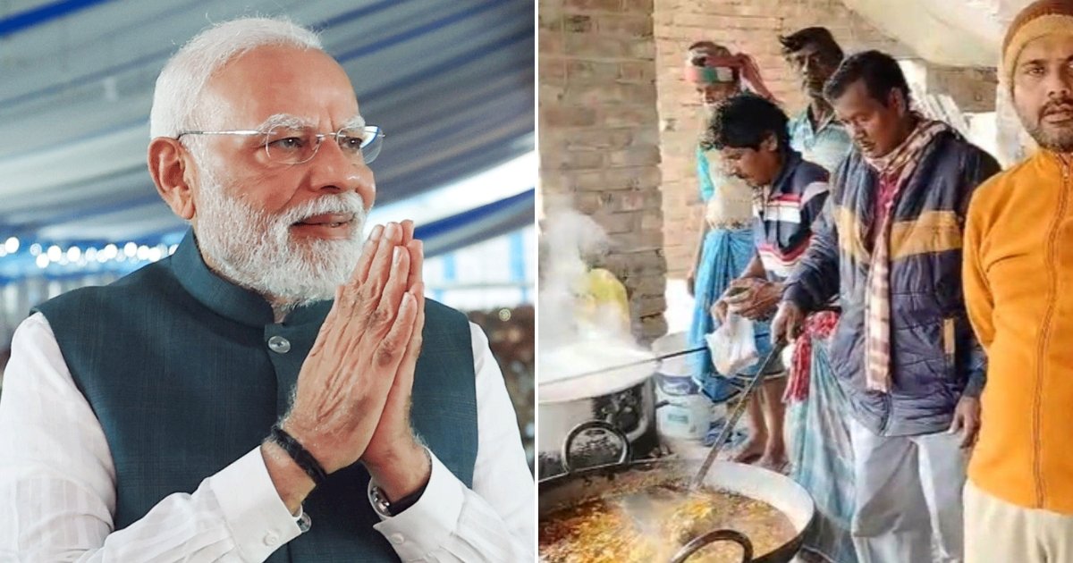 ‘শক্তি জোগাতে’ মোদির সভা শুরুর আগেই ডিম-ভাত খেলেন বিজেপি কর্মীরা