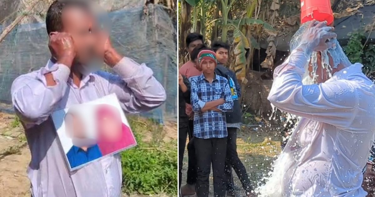 বিচ্ছেদের পর স্ত্রীর ছবি গলায় ঝুলিয়ে কান ধরে ওঠবস-দুধ দিয়ে গোসল