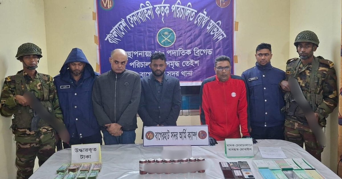 যৌথ বাহিনীর অভিযানে বাগেরহাটে যুবলীগ নেতাসহ গ্রেপ্তার ৩