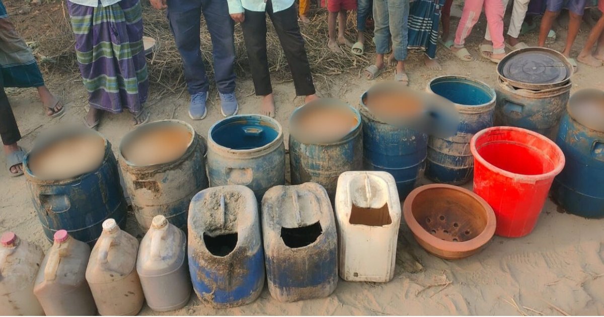 বগুড়ার দুর্গম চরাঞ্চলে মিললো মদের কারখানা