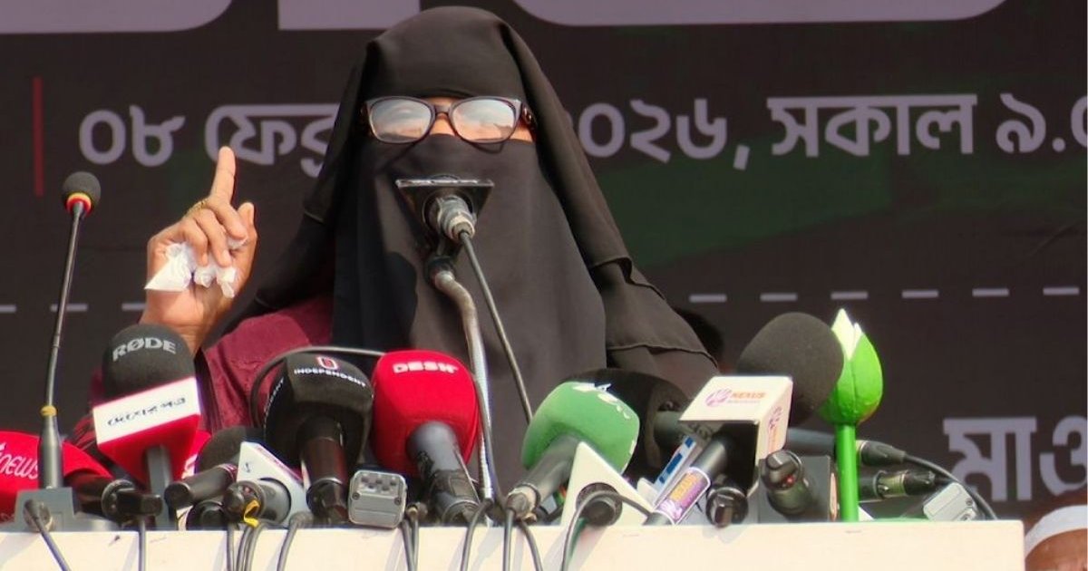 ওসমান হাদির বোন পরিচয়ে নাহিদের পক্ষে ভোট চাওয়া নারী ‘হাদির পরিবারের কেউ নন’