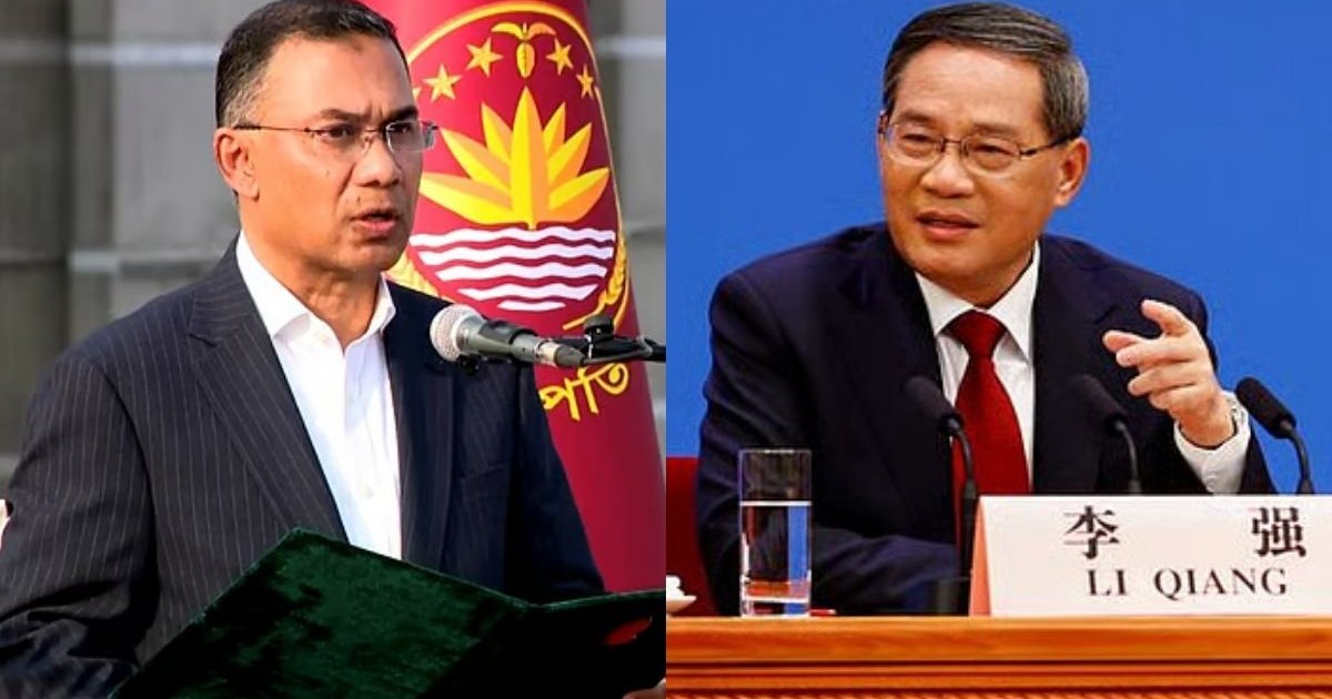 প্রধানমন্ত্রী তারেক রহমানকে অভিনন্দন জানালেন চীনের প্রধানমন্ত্রী