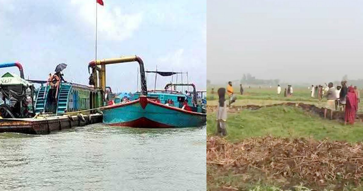 মেঘনায় অবৈধ বালু উত্তোলনে বাধা, গুলিবিদ্ধ ৬
