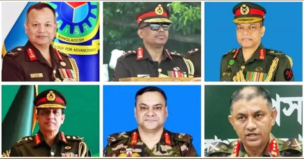 সেনাবাহিনীর শীর্ষ ৬ পদে রদবদল