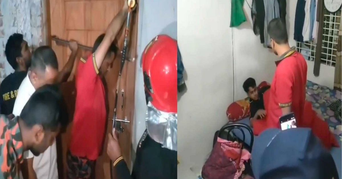 হোস্টেলের দরজা ভেঙে ছাত্রের ঘুম ভাঙালো পুলিশ-ফায়ার সার্ভিস!