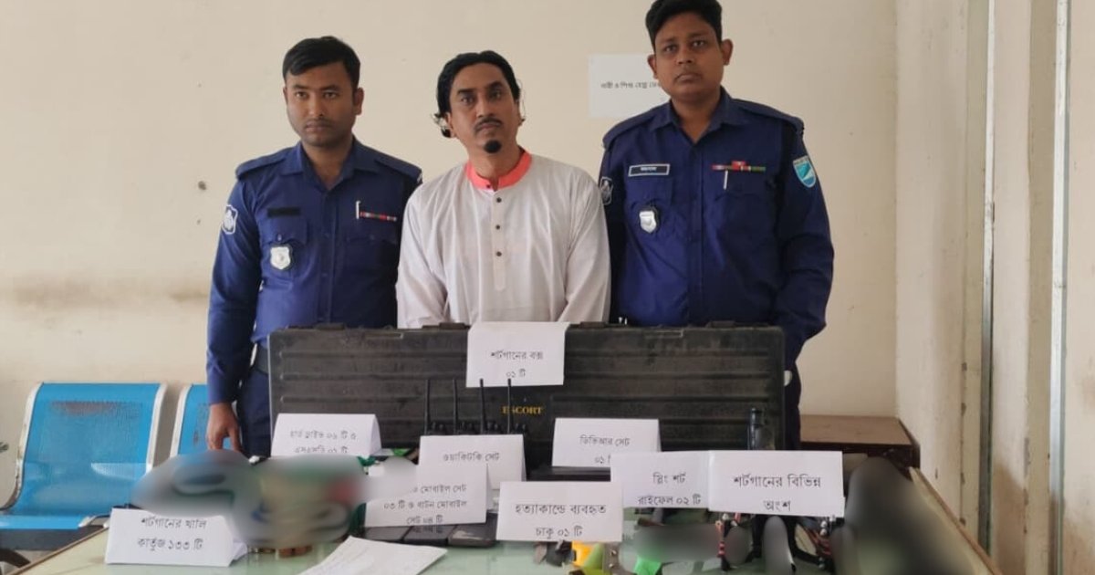 শরীয়তপুরে ওয়াকিটকি ও অস্ত্রসহ ‘সুরেশ্বর দরবার শরীফের’ পীর গ্রেপ্তার