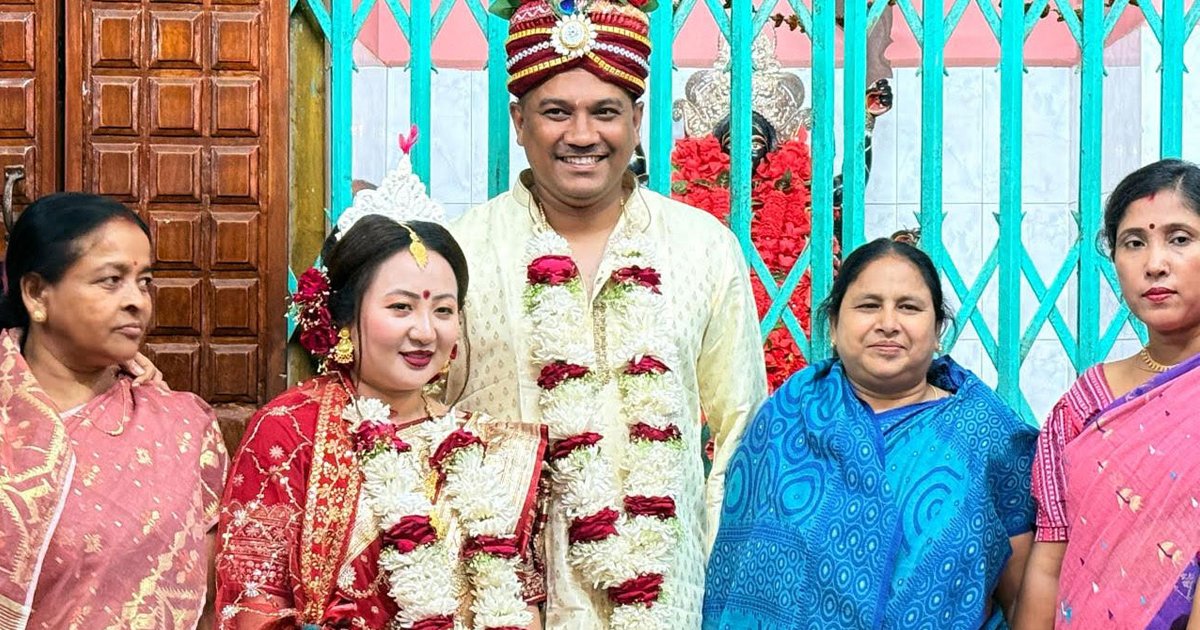 প্রেমের টানে ফেনীতে ফিলিপাইন তরুণী, বিয়ে হলো মন্দিরে