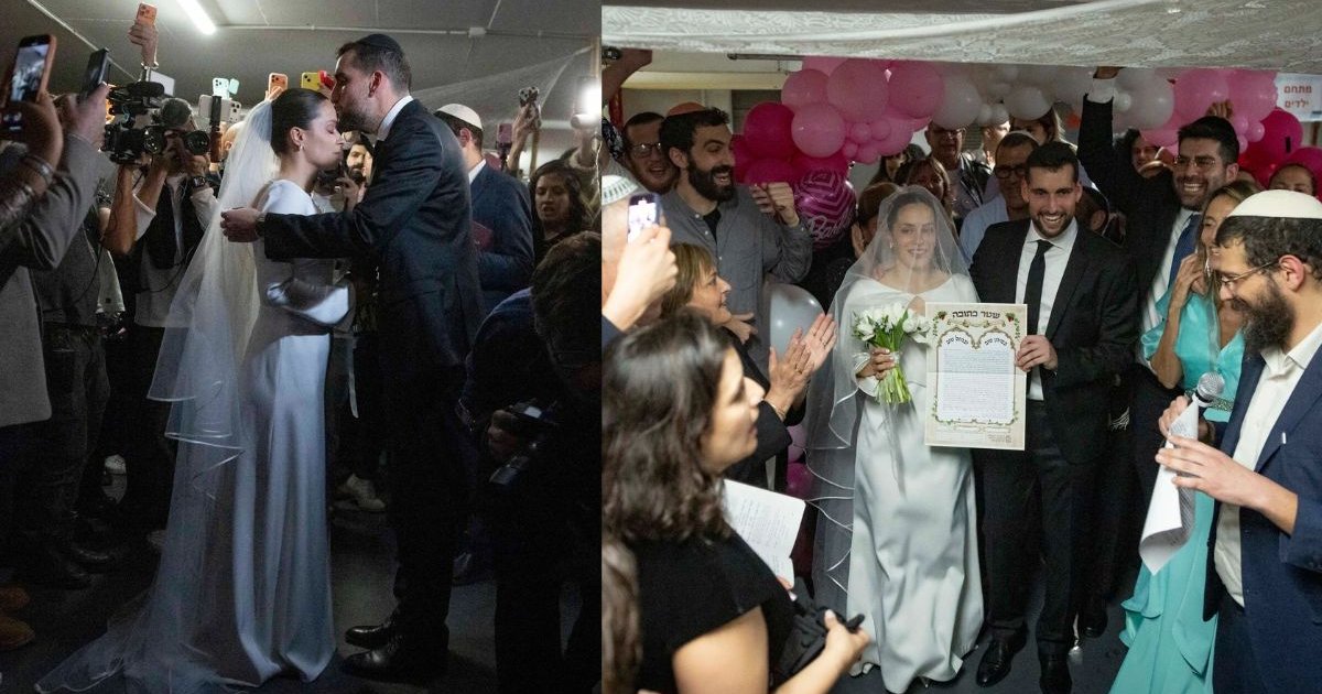 যুদ্ধের মধ্যে মাটির নিচে বাঙ্কারে বিয়ে করলেন ইসরায়েলি যুগল