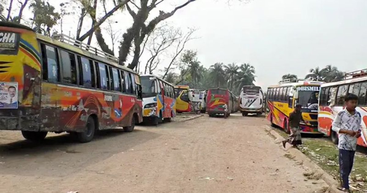 ভোলার সব রুটে বাস চলাচল বন্ধ