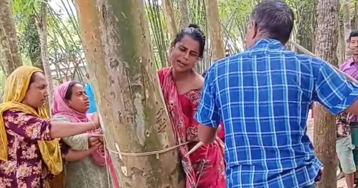 কুড়িগ্রামে করলা চুরির অভিযোগে স্বামীর হাতে স্ত্রীকে গাছে বেঁধে মারধরের ঘটনা