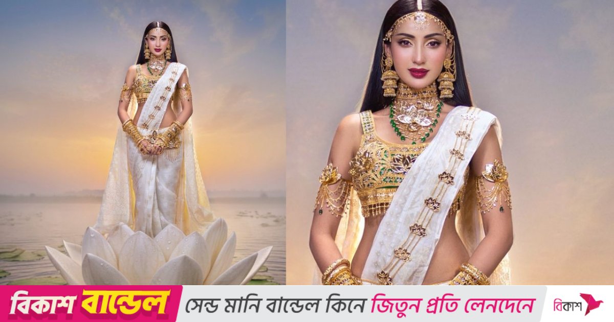 জামদানি শাড়ি-শাপলা ফুলে ‘দ্য কুইন অব বেঙ্গল’ মিথিলা