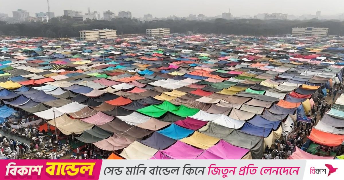 টঙ্গীর তুরাগ নদের তীরে ৫ দিনব্যাপী জোড় ইজতেমা শুরু