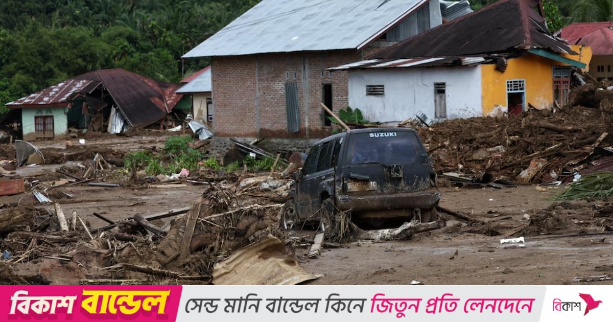 ইন্দোনেশিয়ার সুমাত্রায় ঝড়, বন্যা ও ভূমিধসে নিহত অন্তত ৭০০