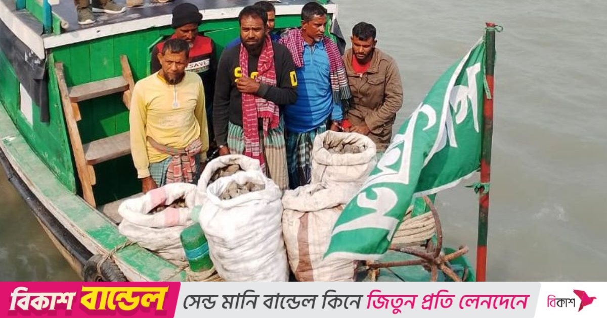 সুন্দরবনে শামুক-ঝিনুকসহ আটক ৮
