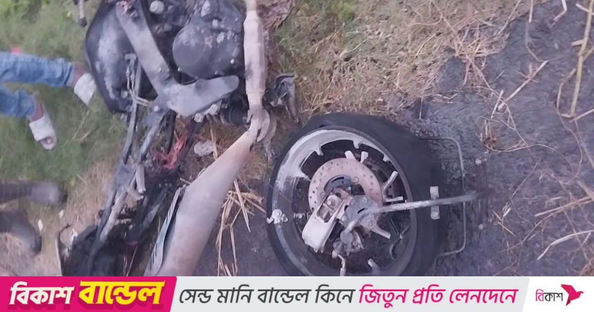 প্রবাসী দুলাভাই ও শ্যালককে কুপিয়ে মোটরসাইকেলে আগুন