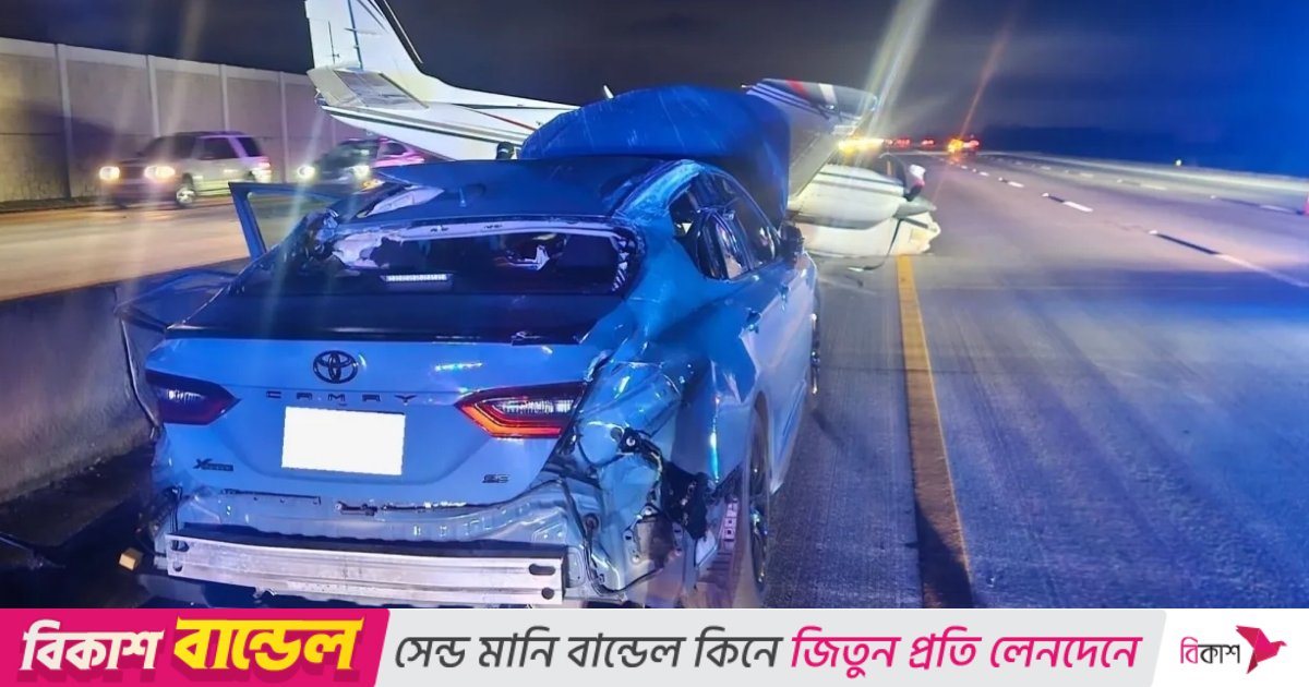যুক্তরাষ্ট্রে চলন্ত গাড়ির ওপর আছড়ে পড়লো বিমান