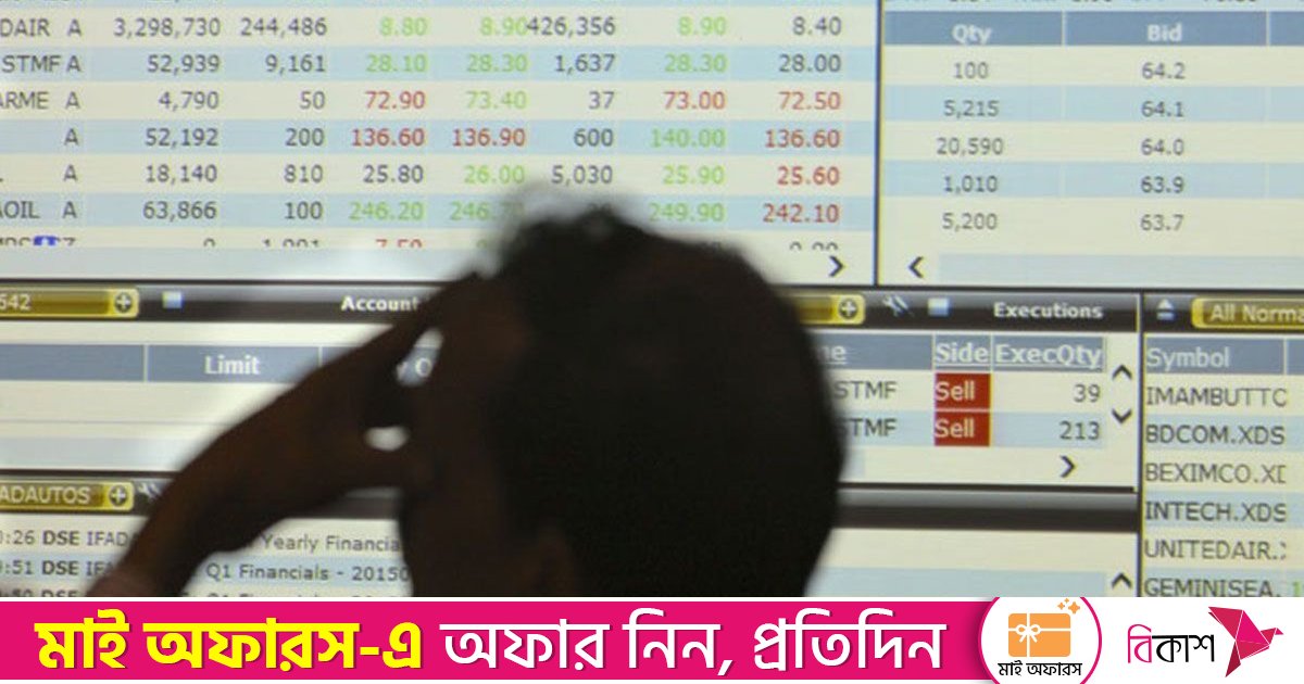 আবারও পতনে শেয়ার বাজার