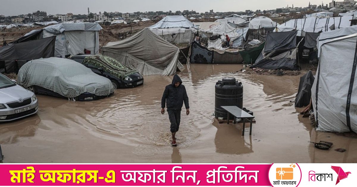‘বায়রন’ ঝড়ে বিপর্যস্ত গাজা, তিন শিশুসহ নিহত ১৬