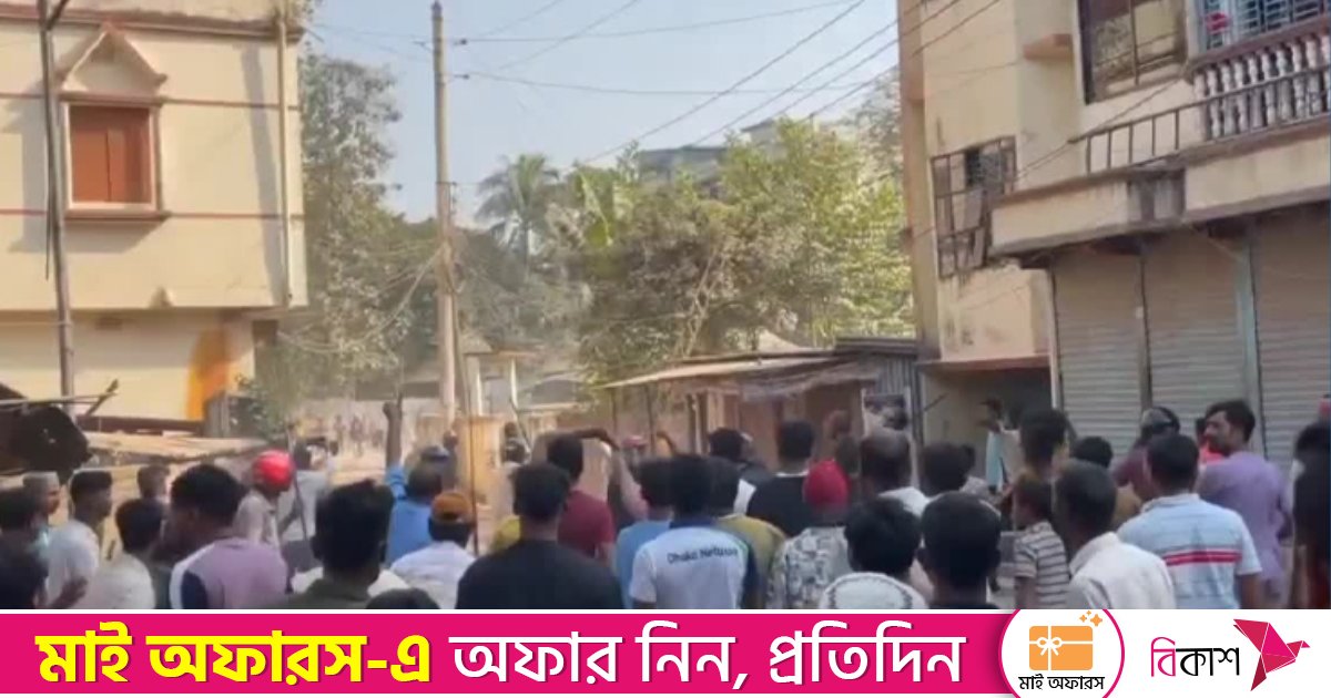 গাড়ির ধাক্কা লাগায় ব্রাহ্মণবাড়িয়ায় দুই গ্রামবাসীর তুমুল সংঘর্ষ, আহত ২০