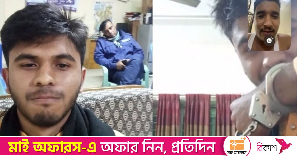 থানায় ঘুমন্ত পুলিশের সঙ্গে গ্রেপ্তার হওয়া ছাত্রলীগ নেতার সেলফি