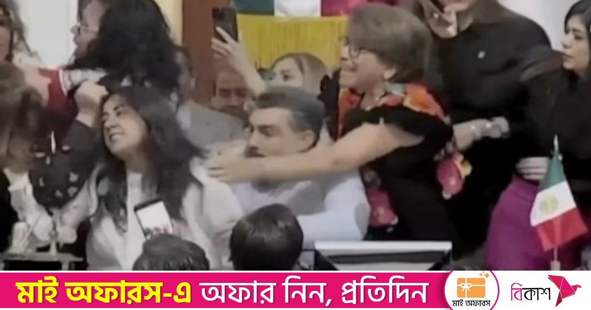 মেক্সিকোর সংসদে নজিরবিহীন হট্টগোল, চুলোচুলিতে জড়ালেন আইনপ্রণেতারা