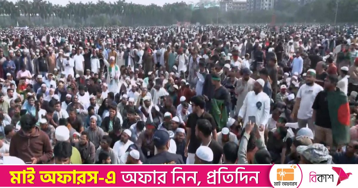 ওসমান হাদির জানাজায় অংশ নিতে লাখো মানুষের ঢল