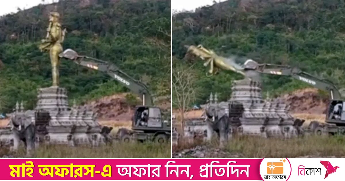 কম্বোডিয়ার সীমান্তে বিষ্ণুর বিশাল মূর্তি ভেঙে দিলো থাইল্যান্ড: রিপোর্ট