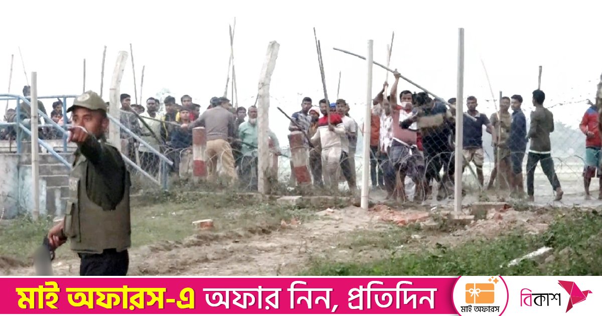 বুড়ি তিস্তা খনন ঘিরে নীলফামারীতে আনসার ক্যাম্প ভাঙচুর