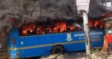 মাতুয়াইলের গ্যারেজে আগুনে পুড়ল জবির বাস