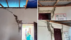 দুবছর না পেরোতেই ফাটল ধরেছে আশ্রয়ণের ঘরে