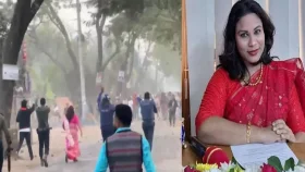 ইট বৃষ্টির মধ্যেই সংঘর্ষ থামাতে ছুটলেন নারী ইউএনও