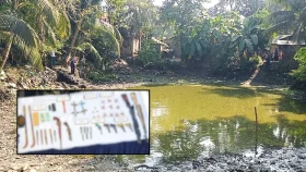 রাউজানে পুকুরে সেচ দিয়ে মাছ নয়, মিললো বিপুল পরিমাণ অস্ত্র-গুলি