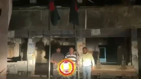 এবার ফরিদপুরের নগরকান্দায় আওয়ামী লীগের কার্যালয়ে জাতীয় পতাকা উত্তোলন