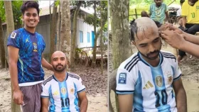 ব্রাজিলের জয়ে মাথা ন্যাড়া করলেন আর্জেন্টিনা সমর্থক
