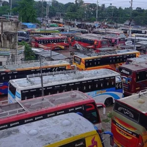 ফরিদপুর থেকে সব রুটে বাস চলাচল বন্ধ