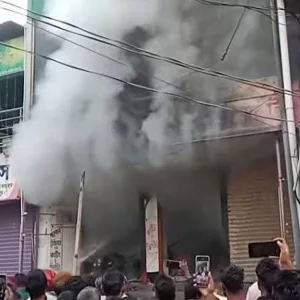 মাদারগঞ্জে ভয়াবহ অগ্নিকাণ্ডে ১৯ দোকান পুড়ে ছাই