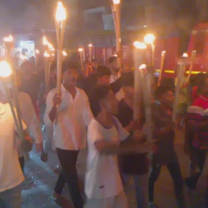 জেলা ঘোষণা ও মামলা প্রত্যাহারের দাবিতে ভৈরবে মশাল মিছিল